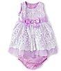 Color:Lavender - Image 1 - Baby Girls Newborn-24 Months Sleeveless Embroidered-Mesh-Overlay Fit-And-Flare Dress