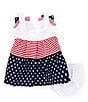 Color:Red - Image 2 - Baby Girls Newborn-24 Months Sleeveless Solid/Striped/Star-Printed Americana Fit & Flare Dress