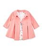 Bonnie Jean Baby Girls Newborn-24 Months Solid Long Sleeve Textured-Knit Coat & Lace/Printed Fit & Flare Dress Set