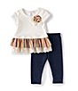Color:Multi - Image 1 - Baby Girls Newborn-24 Months Solid/Striped Drop-Waist Dress & Leggings Set