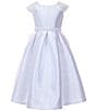 Bonnie Jean Big Girls 7-16 Beaded-Sleeve Mikado Fit-And-Flare Dress, Color:White - Image 1