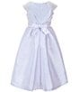 Bonnie Jean Big Girls 7-16 Beaded-Sleeve Mikado Fit-And-Flare Dress, Color:White - Image 2
