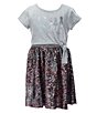 Color:Grey Multi - Image 1 - Big Girls 7-16 Better Together Knit/Sequin A-Line Dress