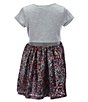 Color:Grey Multi - Image 2 - Big Girls 7-16 Better Together Knit/Sequin A-Line Dress