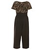 Color:Black - Image 2 - Big Girls 7-16 Cheetah Jumpsuit With Corresponding Necklace