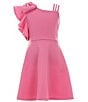 Color:Pink - Image 1 - Big Girls 7-16 One-Shoulder Bow-Accented Fit & Flare Dress