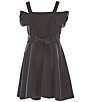Color:Black - Image 2 - Big Girls 7-16 Sleeveless Bow-Accented Knit Fit-And-Flare Dress