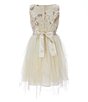 Color:Ivory - Image 2 - Big Girls 7-16 Sleeveless Embroidered Sequin Fit-And-Flare Dress