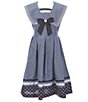 Color:Chambray - Image 1 - Big Girls 7-16 Sleeveless Nautical-Inspired Chambray Fit-And-Flare Dress