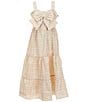 Bonnie Jean Big Girls Sleeveless Ruffle-Bodice Plaid Long Dress, Color:Natural - Image 1