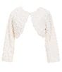Color:Ivory - Image 1 - Little Girls 2T-6X Long Sleeve Faux Fur Cardigan
