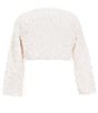 Color:Ivory - Image 2 - Little Girls 2T-6X Long Sleeve Faux Fur Cardigan