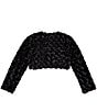 Color:Black - Image 2 - Little Girls 2T-6X Long Sleeve Faux Fur Cardigan