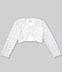 Color:White - Image 1 - Little Girls 2T-6X Long Sleeve Faux Fur Cardigan