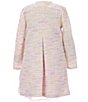 Color:Lavender - Image 3 - Little Girls 2T-6X Long-Sleeve Patterned Boucle Coat & Sleeveless Boucle-To-Mesh Fit-And-Flare Dress Set
