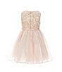 Color:Blush - Image 2 - Little Girls 2T-6X Puff Shoulder Dress