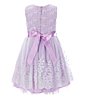 Color:Lavender - Image 2 - Little Girls 2T-6X Sleeveless Embroidered Mesh Fit-And-Flare Dress