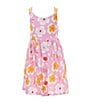 Color:Pink - Image 1 - Little Girls 2T-6X Sleeveless Floral Knit Fit & Flare Dress
