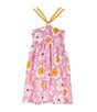 Color:Pink - Image 2 - Little Girls 2T-6X Sleeveless Floral Knit Fit & Flare Dress