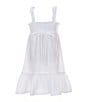 Bonnie Jean Little Girls Sleeveless Geometric-Crocheted-Bodice/Pleated Skirted Gauze Fit-And-Flare Dress, Color:White - Image 2
