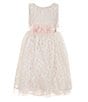 Color:Ivory - Image 1 - Little Girls 2T-6X Sleeveless Lace Overlay Fit & Flare Dress