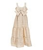 Bonnie Jean Little Girls Sleeveless Ruffle-Bodice Plaid Long Dress, Color:Natural - Image 1