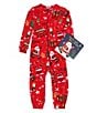 Color:Red - Image 1 - Baby 6-24 Months Long Sleeve 'Twas the Night Before Christmas Coverall & Book Set