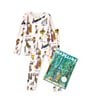 Color:Multi - Image 1 - Little Girls 2-7 Madeline Fitted Two-Piece Pajamas & Book Set