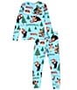 Color:Blue - Image 2 - Little/Big Boys 2-10 Wild About Christmas 2-Piece Pajama & Book Set