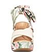 Color:Ivory White - Image 5 - Airedale Tropical Floral Print Ankle Tie Platform Wedge Sandals