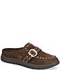 Born Alora Suede Studded Buckle Strap Loafer Mules - Image 1