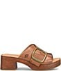 Born Bangle Leather Buckle Platform Slide Sandals - Image 2