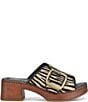 Born Bangle Raffia Zebra Print Buckle Platform Slide Sandals - Image 2