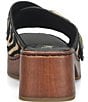 Born Bangle Raffia Zebra Print Buckle Platform Slide Sandals - Image 3