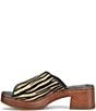 Born Bangle Raffia Zebra Print Buckle Platform Slide Sandals - Image 4