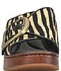 Born Bangle Raffia Zebra Print Buckle Platform Slide Sandals - Image 5