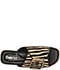 Born Bangle Raffia Zebra Print Buckle Platform Slide Sandals - Image 6