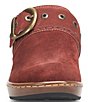 Color:Red Brick - Image 5 - Banyan Suede Buckled Strap Suede Leather Clogs