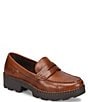 Born Carrera Leather Lug Sole Platform Penny Loafers - Image 1