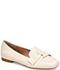 Color:Bone White - Image 1 - Carrine Bow Detail Leather Slip-On Loafers