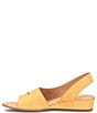 Color:Sunflower Yellow - Image 4 - Crista Leather Wedge Sandals