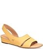 Color:Sunflower Yellow - Image 1 - Crista Leather Wedge Sandals