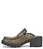 Color:Army Green - Image 4 - Gala Distressed Suede Penny Loafer Platform Mules