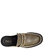 Color:Army Green - Image 6 - Gala Distressed Suede Penny Loafer Platform Mules