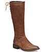 Color:Rust - Image 1 - Hayden Distressed Wide Calf Suede Leather Side Zip Tall Boots