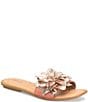 Born Hibiscus Leather Flower Ornament Flat Slides - Image 1