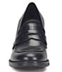 Color:Black - Image 5 - Holliston Leather Penny Loafer Pumps