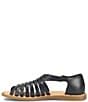 Color:Black - Image 4 - Ida Leather Huarache Sandals