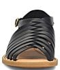 Color:Black - Image 5 - Ida Leather Huarache Sandals