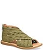 Color:Olive Green - Image 1 - Iwa Mac Woven Fabric Cross Front Sandals